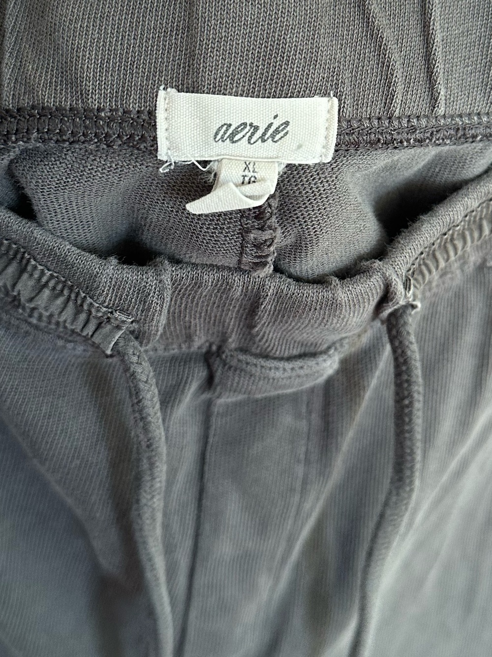 Aerie The Chill Jogger Distressed Carbon Gray Mineral Wash Sweatpants XL Lounge - Picture 2 of 10
